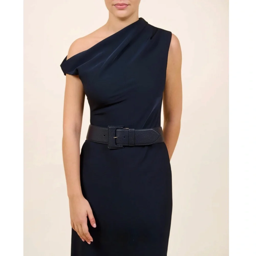 Vaincourt Paris La Merveilleuse Dark Blue Leather Belt